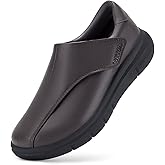 FitVille Diabetic Shoes for Men Dress Shoes Casual Slip On Oxfords Shoes Adjustable Business Formal Wedding Shoes Orthopedic Sneakers for Swollen Feet - EasyTop Deluxe Dress Shoes V1