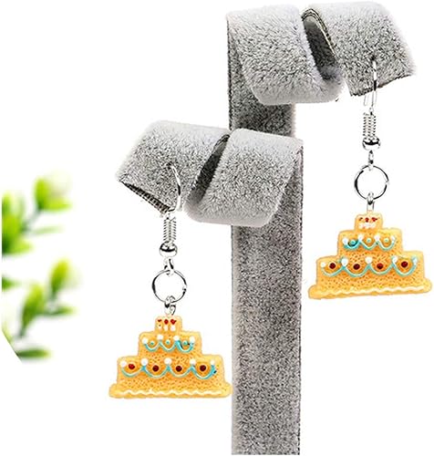 Amazon 1pairかわいいクラフトケーキ 心とギフトドロップピアス食品樹脂イヤリングのために誕生日ギフト子供女の子中学生ジュエリー Se19 049 ジュエリー 通販