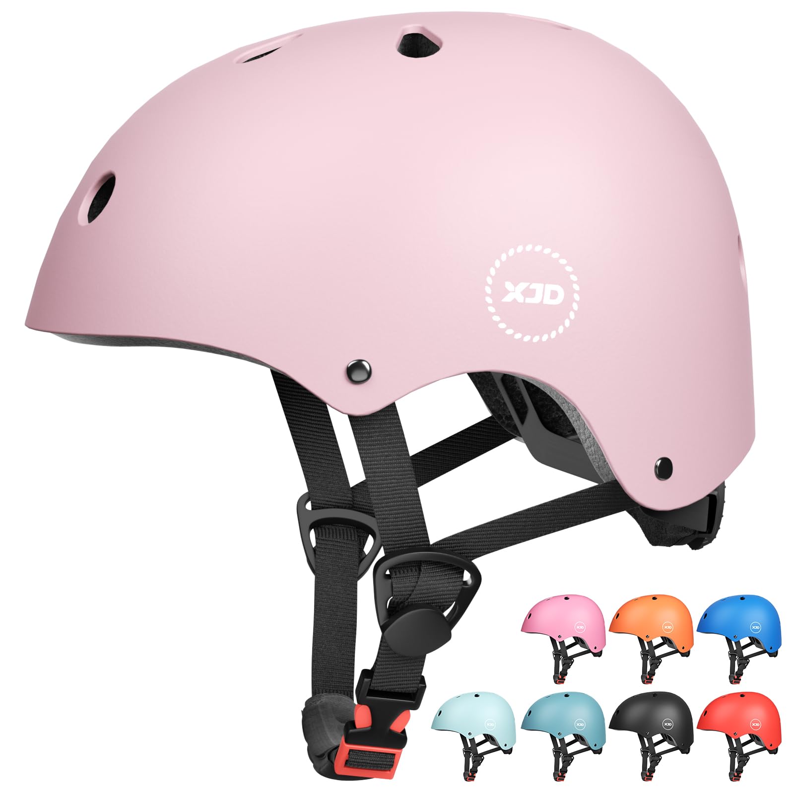 XJD Kids Helmet Toddlers Bike Helmet Age 3-13 Years Adjustable Skateboard Helmet for Cycle BMX Scooter Roller Skating for Children Boys/Girls (Pink Purple, Medium)