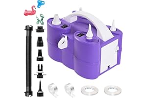 TOGVU Electric Balloon Pump, 3-in-1 Portable Air Pump for Inflatables and Balloons, Dual Nozzle Balloon Blower Machine for Latex 260q Foil Balloons 110V Inflator Deflator for Pool Floats Air Mattress