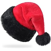 TWSANTAMAS Personalized Santa Hat - Super Soft Plush Christmas Hat for Adults, Unisex Holiday Party Gift