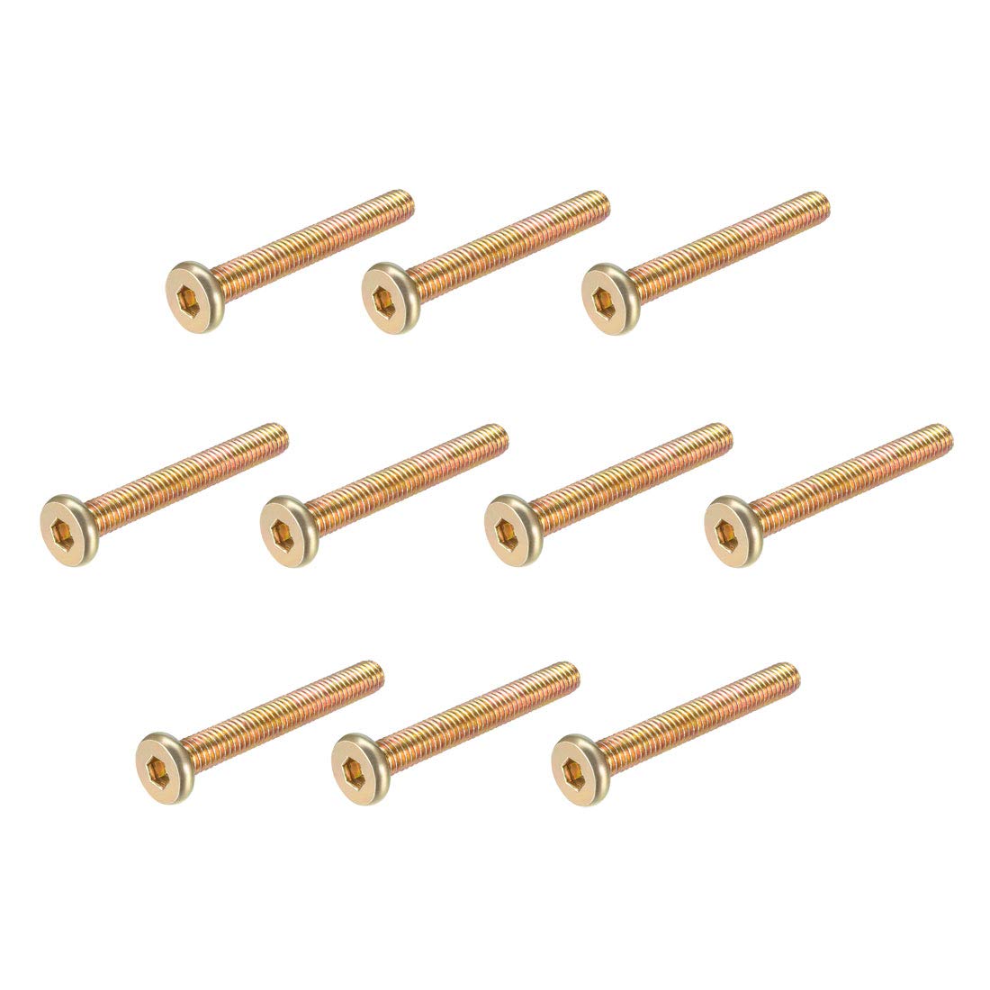 sourcing map M6x45mm Furniture Screw Hex Socket Machine Screws Zinc Plated Fasteners Bolts Full Thread Carbon Steel 20Pcs