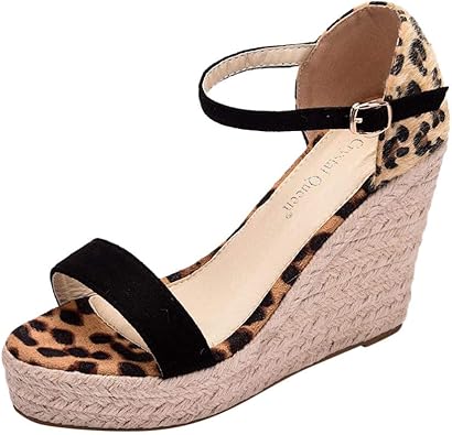 leopard print wedges amazon