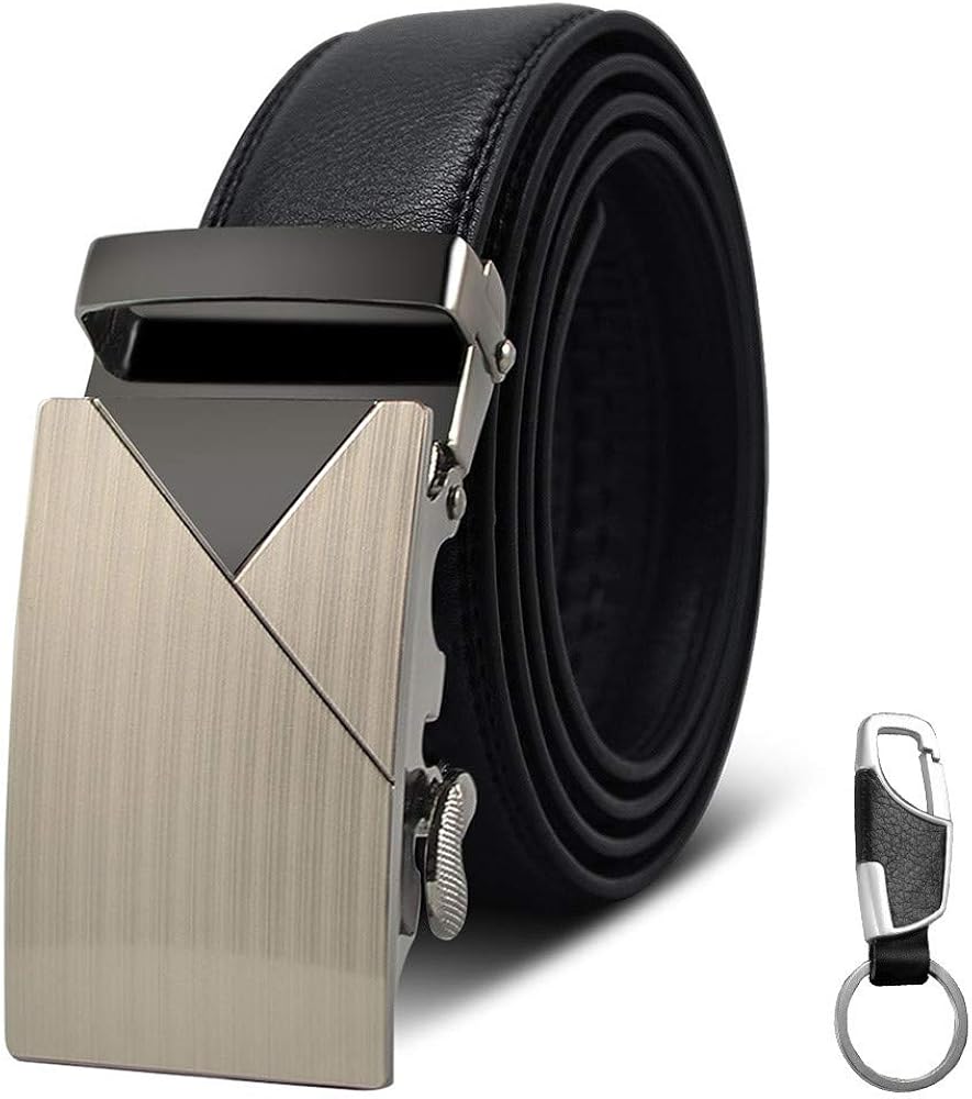 Ceinture Homme LEEXTON Cuir Véritable - Système Cliquet Automatique - Réglable Sans Trous - Cadeau Boîte