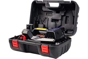 FEANISIFEI Touchscreen Control Electric Car Jack 5 Ton 12V Electric Jack with Built-in Inflatable Pump Electric Hydraulic Jack for SUV Car Tire Change-Black