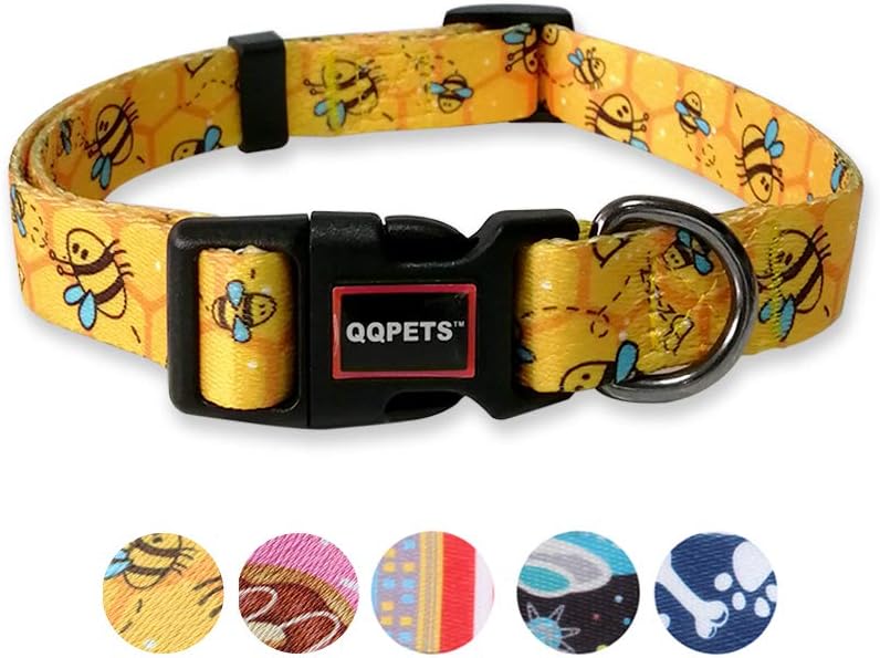 QQPETS Dog Collar Personalized Soft Comfortable Adjustable Collars for Small Medium Large Dogs Outdoor Training Walking Running