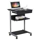 Topeakmart Mobile Compact Computer Desk Cart for