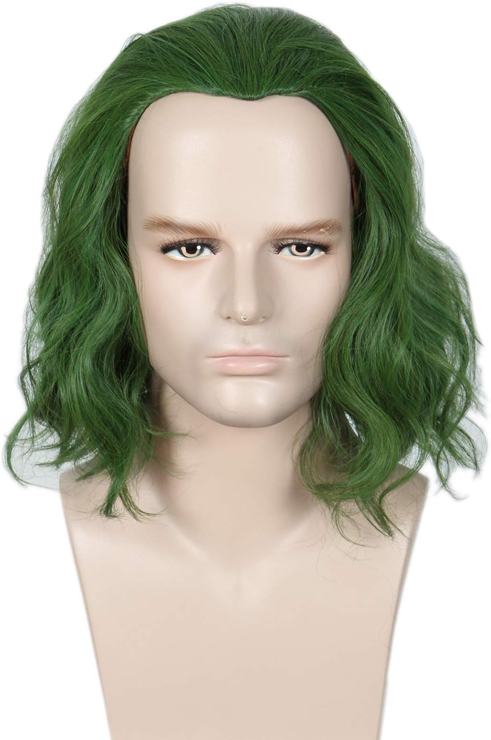 Linfairy Short Green Clown Wig Halloween Cosplay Costume Curly Wig for Men - Image 5