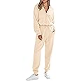 PRETTYGARDEN Women's 2 Piece Sweater Set Pullover Zip Up Sweatshirt Jogger Sweatpants Tracksuit Casual Outfit
