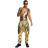 Old School Mens Halloween MC Hammer Vest Gold (ONE SIZE)