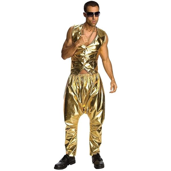 Rubies Pantalone Hammer Hip Hop Anni '80 - Costume Old School Per Feste A Tema E Halloween (Nero, Taglia Unica Adulto/Ragazzo)