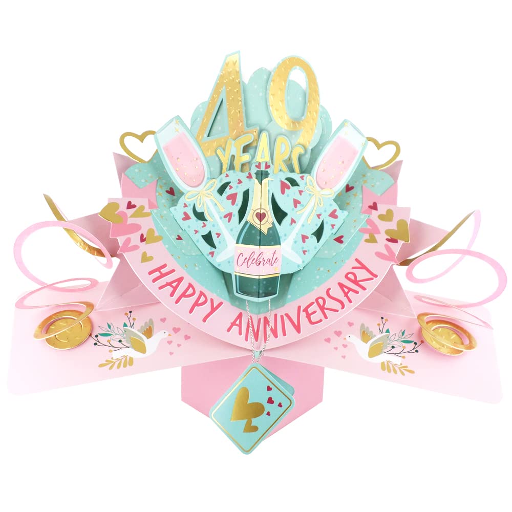 49 Years Happy 49th Anniversary Pop-Up Greeting Card Love Kate's 3D Pop Up Cards POP216MC49