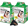 Fujifilm Instax Mini Instant Camera Film for Mini Instant Cameras - Capture Memories Anytime, Anywhere with Sunshine Photo Microfiber Cleaning Cloth... (2 Pack (40 Sheets Total))