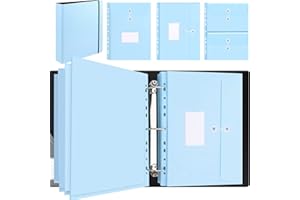 Uquelic Large Folio Document Organizer, Important Document Organizer with 8 Expandable A4 Size & 4 A5 Size Plastic Document Envelopes for Important Paper Files,Photos, Letters, Labels Included (Blue)