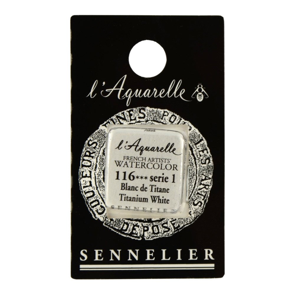 SENNELIER French Artists' Watercolor, Half Pan, Titanium White S1