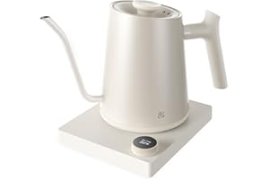 Greater Goods Electric Gooseneck Kettle, 1200W Stainless Steel with Precision Temperature Control, Fast Boil, BPA-Free, Ideal for Pour Over Coffee and Tea,1L (Birch)