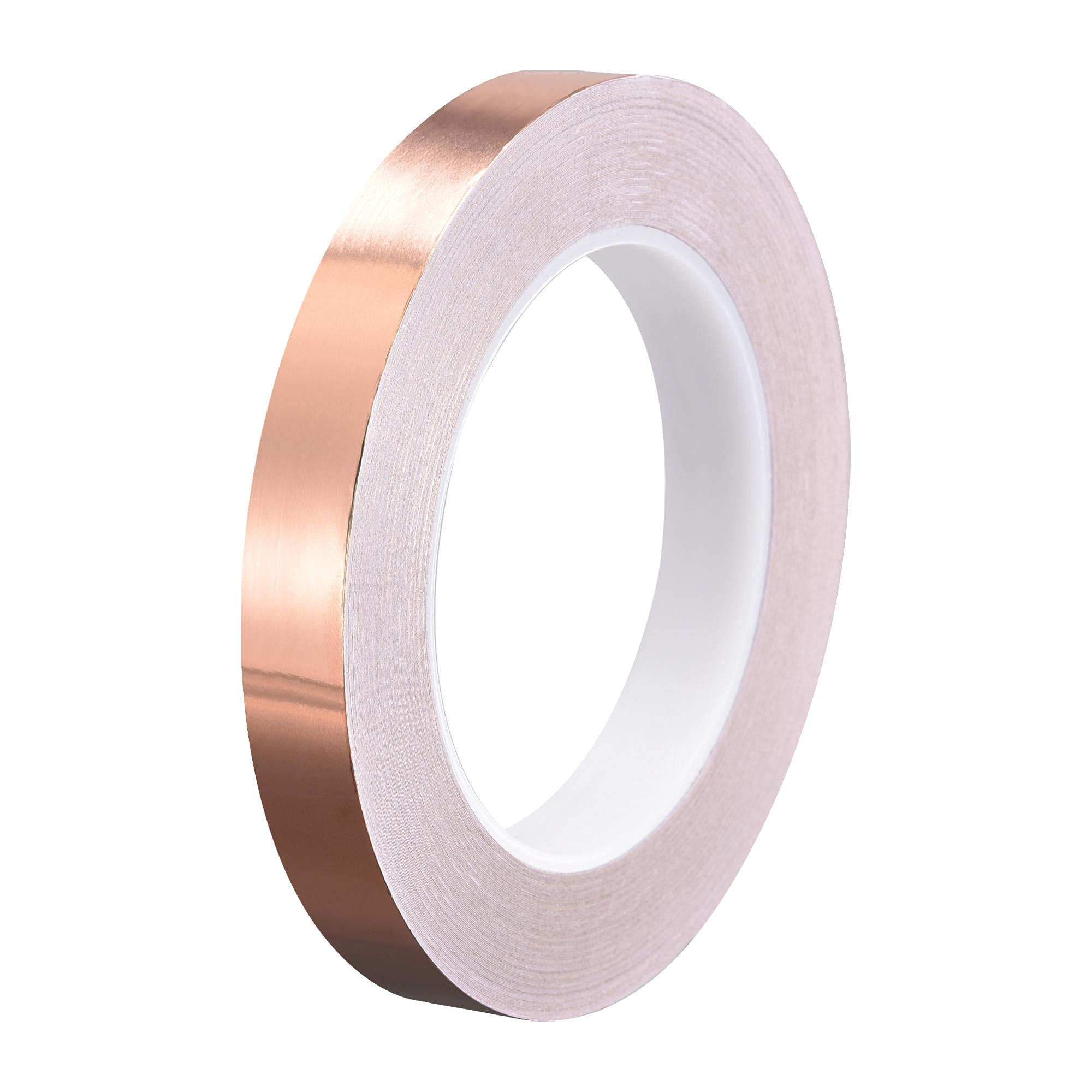 sourcing map Single-Sided Conductive Tape Copper Foil Tape Adhesive 15mm x 30m/98.4ft for Guitar,EMI Shielding Crafts, Electrical Repairs 1pcs