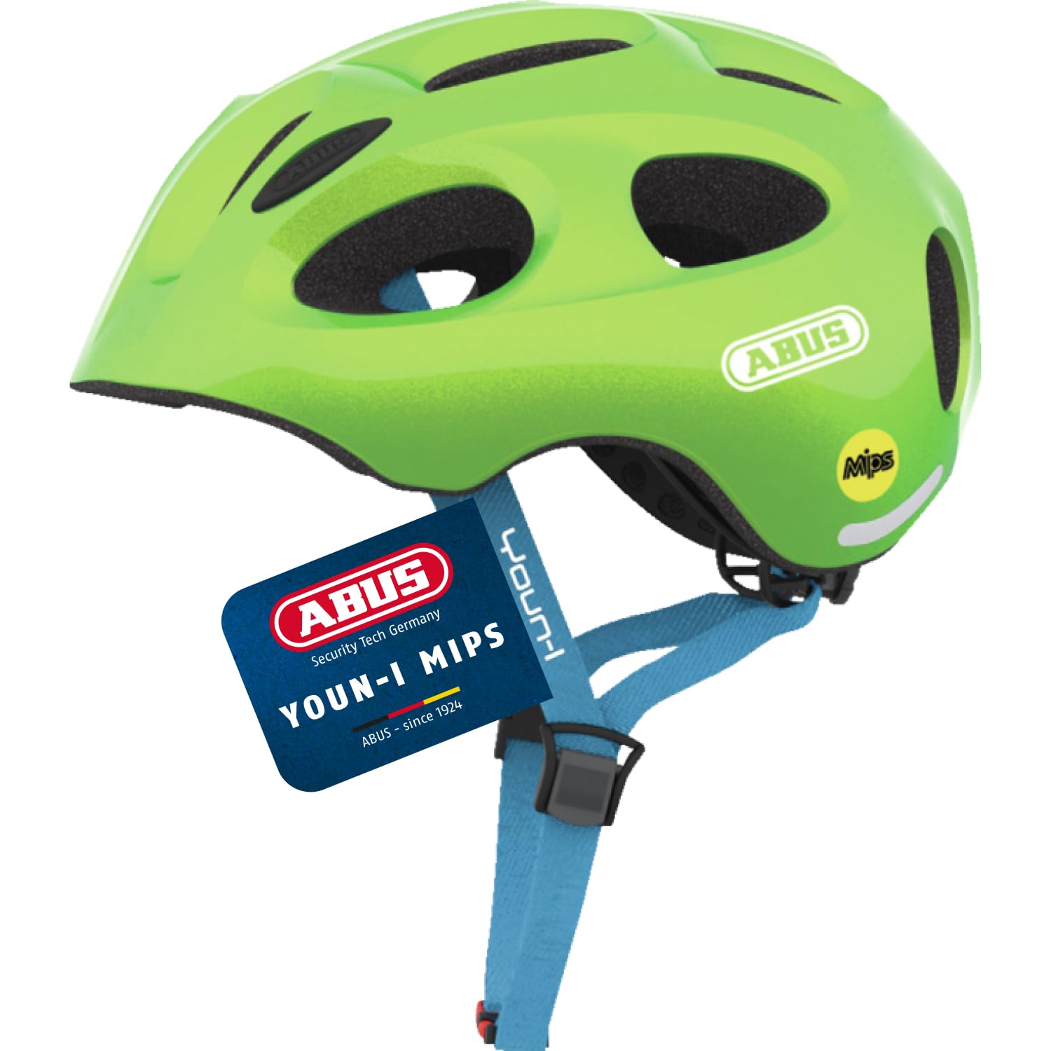 ABUS children's helmet Youn-I MIPS - bike helmet with light, reflectors and impact protection (MIPS) - for girls and boys