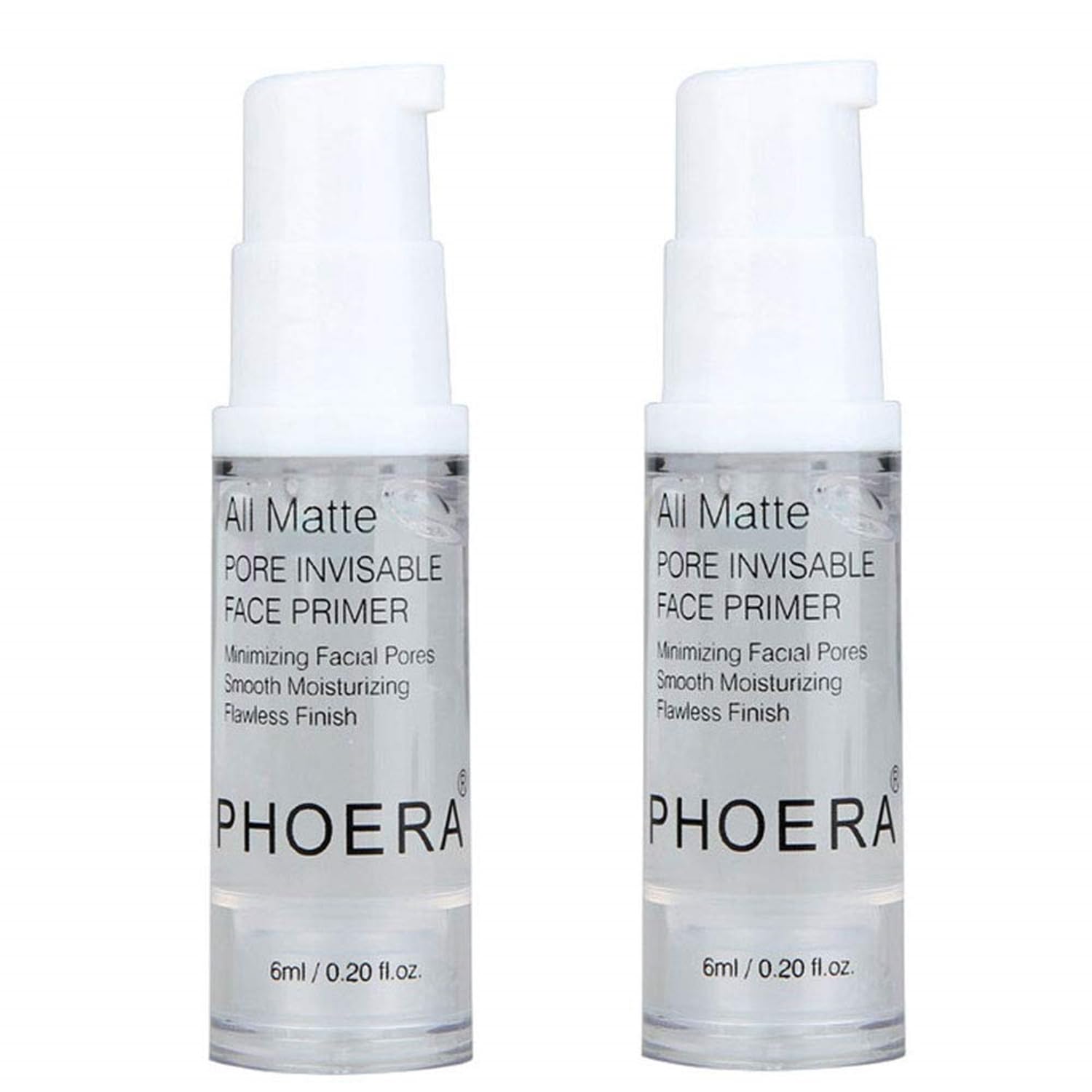 2Pcs Makeup Primer For PHOERA All Matte Oil Free Full Coverage Foundation Base Long Lasting Hydrating Smoothing Moisturizing Makeup Base Matte Face Foundation Primer (#2pcs 6ml)