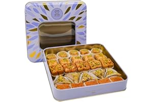 Masmoudi Luxury Baklava delights Gift box assortment Turkish Middle eastern baklava pastry made with honey ideal coffee beak .19oz-540g 26pcs of Handmade dessert snacks made with premium mixed Nuts