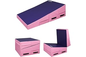 Matladin Incline Gymnastics Wedge Mat, Folding Gymnastics Mat for Kids Girls Home Training Exercise