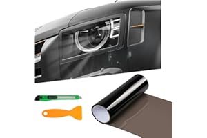 CCHRN Car Headlight Tint Film, 12"×48" Car Headlight Tint Protective Film with Squeegee & Cutter, Waterproof Self-Adhesive Ta