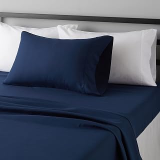 Amazon Basics Lightweight Super Soft Easy Care Wrinkle Free Microfiber 3 Piece Bed Sheet Set with 14-Inch Deep Pockets, Twin,