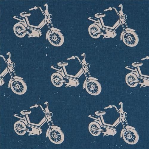 Dark blue echino canvas fabric natural color motorbike vehicle Ni-Co (per 0.5 yard unit)