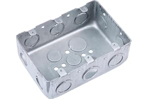 NIDAYE Three Gang Multi Device Switch Box, 2-1/8 Inch Deep Galvanized Steel Junction Box with Side KO: 6-TKO's and 4-1/2" KO'