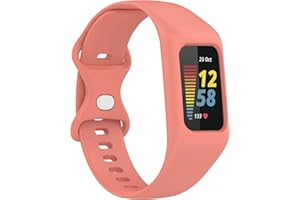 Juaupepo Silicone Sport Band Compatible with Fitbit Charge 6/Charge 5 Band with Case for Soft Silicone Strap with Shatter-Resistant Protective for Charge 5/Charge 4/3 Advanced Fitness Tracker