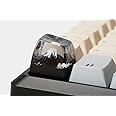 Handmade SA Profile Mount Fuji Wood & Resin Artisan Keycap Micro Landscape Key Cap for Cherry MX Mechanical Keyboard Replacement