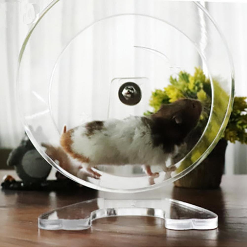 Hamster Silent Exercise Wheel Jogging Toy for Pet Rat Gerbils Mice Chinchilla Guinea Pig Transparent Pet Small Animal Running Spinner Wheel