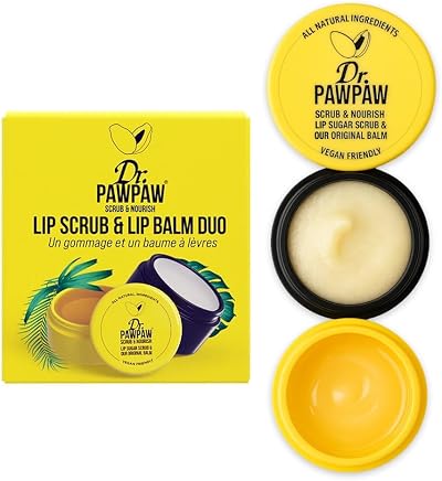Dr. PAWPAW Lip Scrub and Lip Balm Duo 16g Vegan Natural Hydration
