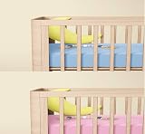 Dudu N Girlie Next2Me Crib Fitted Sheets 51x85cm Pack of 2 Pink Blue