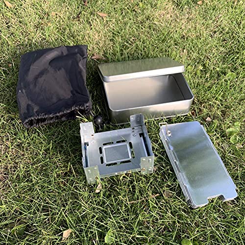 Pakiz Camping Stove 3 In 1 Set Pocket Stove with Stove Windscreen and Mess Tin, Working with