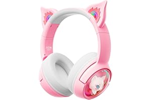 Cat Ear Bluetooth Headphones, Wireless Over-Ear Headphone with RGB Lights, Cute Design 60H Playtime, Bluetooth 5.3 HiFi Stere