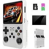 R36S Handheld Emulator Game Console, Portable Retro Gaming Device, Linux System, 3.5″ IPS HD Screen, 64GB Storage, 3500mAh Battery, Preloaded 20,000+ Games ( White)