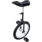 DYNAMI Unicycle with Excellent Steel Frame,Leakproof Tire,Adjustable Height,Curved PU Seat,Mute Bearing,Anti-Slip Designs,for Outdoor Sports Fitness Exercise