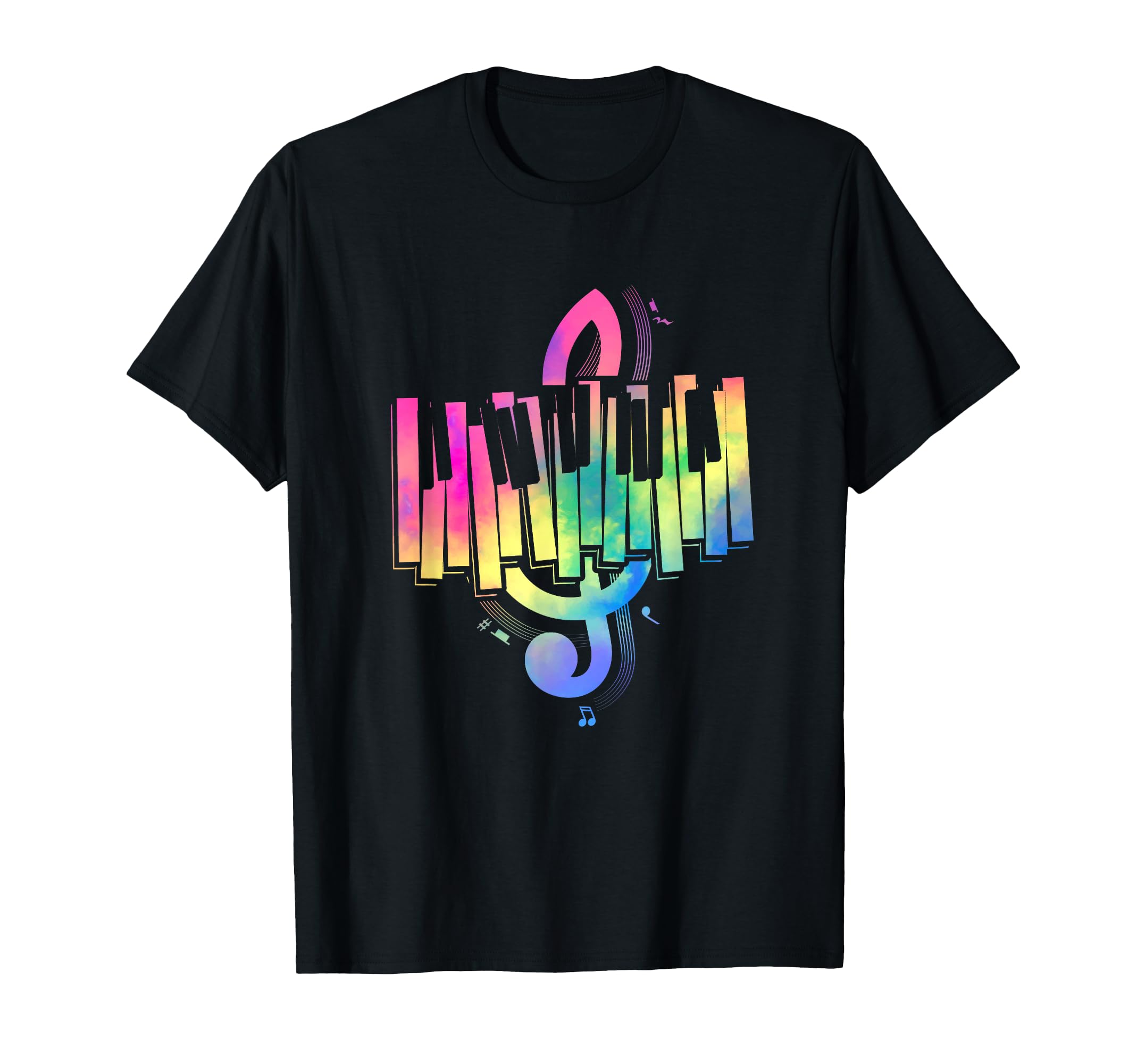 Music Notes Pianist Musician Colorful Piano Keyboard Piano T-Shirt