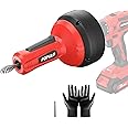 POPULO Drain Auger, Plumbing Snake with Gloves, 3/4"-2" Pipe Snake Drain Clog for Bathtub Drain, Bathroom, Kitchen, Sink and Sewer Snake Machine