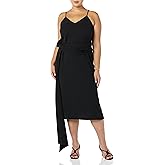 Making The Cut Womens Draped Shoulder Midi Dress