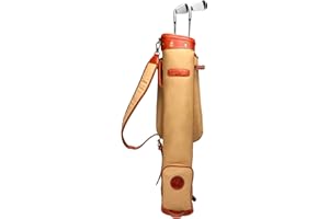 Tourbon Vintage Golf Club Carry Bags Travel Case - Canvas and Leather