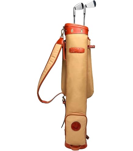 TOURBON Vintage Golf Club Carry Bags Travel Case - Canvas and