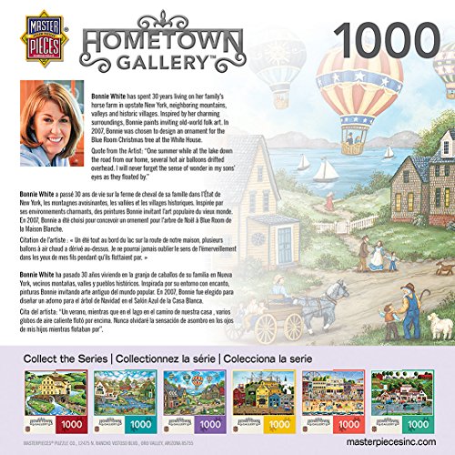 MasterPieces Hometown Gallery Passing Through - Hot Air Balloons 1000 Piece Jigsaw Puzzle by Bonnie White