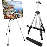 RRFTOK Easel Stand for Painting and Sign, Adjustable 17-66 Inch | Portable aluminum tripod art easel for display stand, poster stand, canvas holder, adults, floor use and carry bag