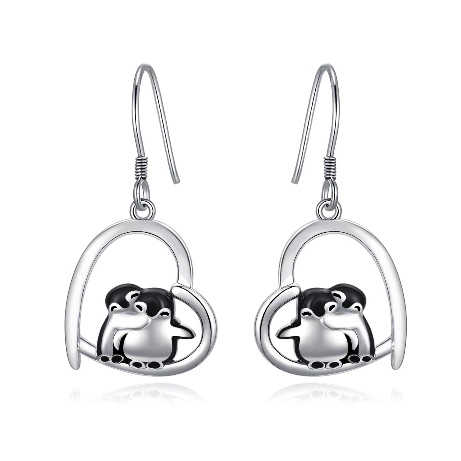 Penguin Gifts Sterling Silver Penguins Earrings Drop Cute Penguin Jewellery for Women Sister