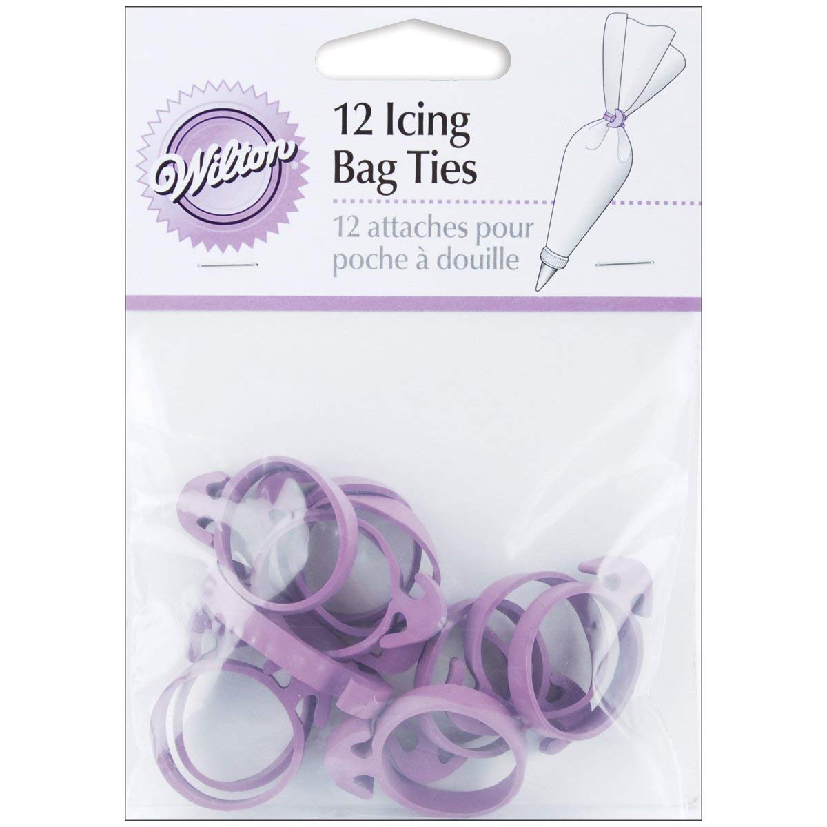 Wilton Reusable Rubber Piping and Decorating Bag Ties, 12-Count
