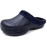 Amoji Fur Lined Clogs Fleece Garden Slippers House Home Winter Clogs Shoes