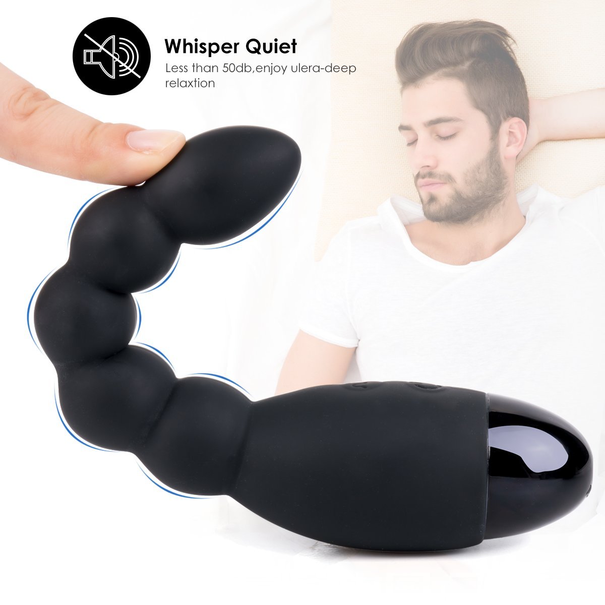 Zemalia Vibrating Anal Plug Beads 10 Speeds Prostate Massager Adult Anal Sex Toy G-Spot Vibrator Rechargeable Butt Plug Waterproof for Men Women and Couples