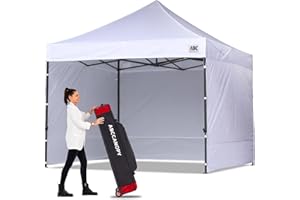 ABCCANOPY Heavy Duty Easy Pop up Canopy Tent with Sidewalls 10x10, White